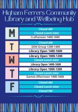 Library Open 1400-1600